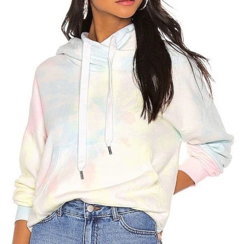 LoveShackFancy Lissete Pullover Hoodie in Neon Pastel Tie Dye Size‎ Small - Picture 2 of 11